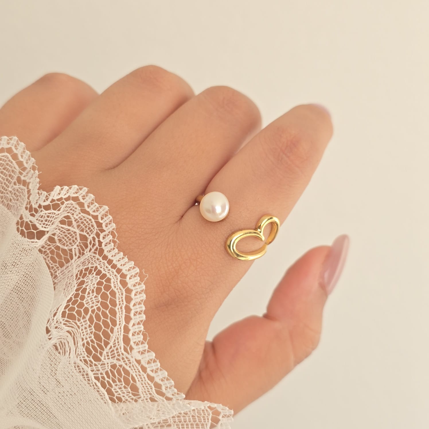 Pearl-Heart Ring