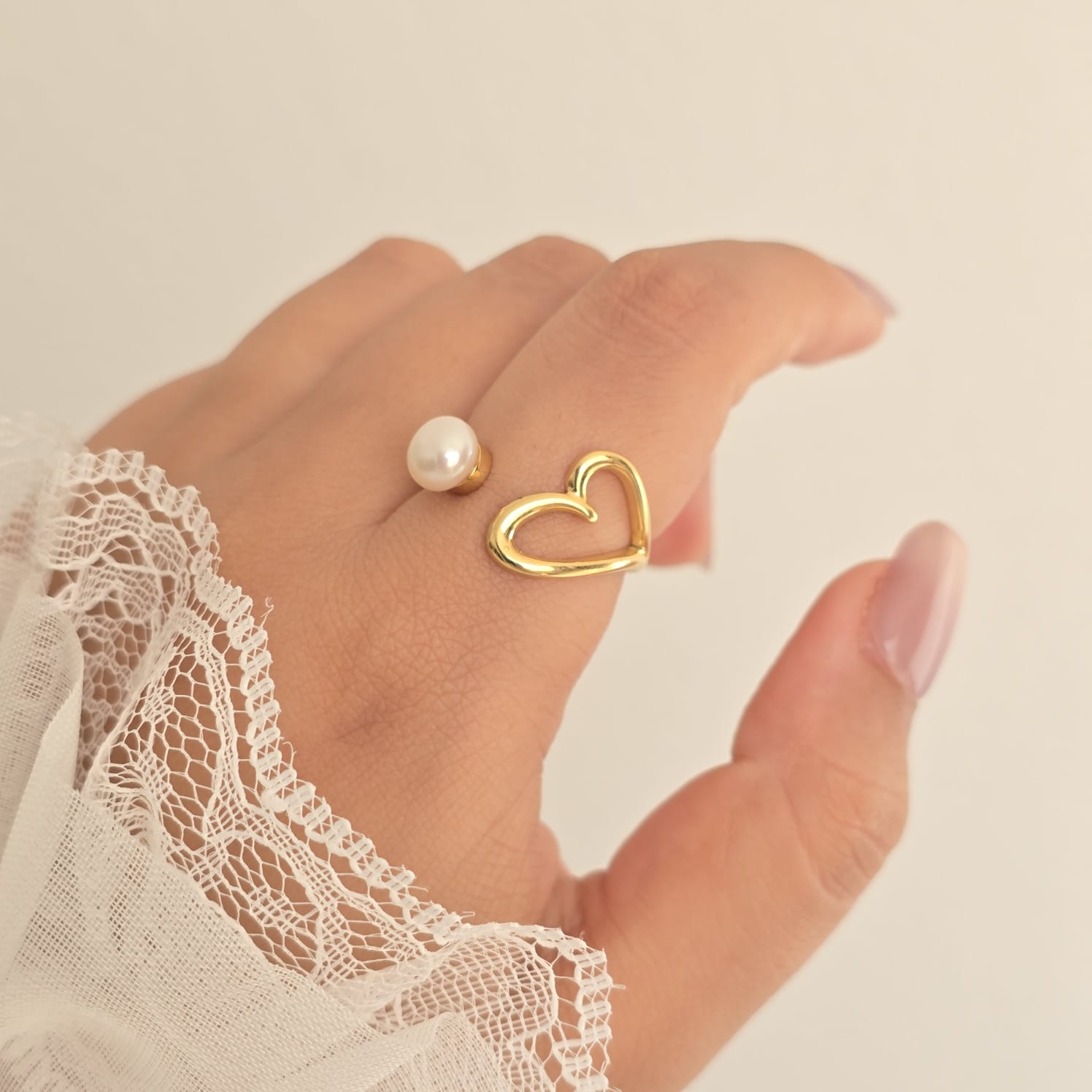 Pearl-Heart Ring