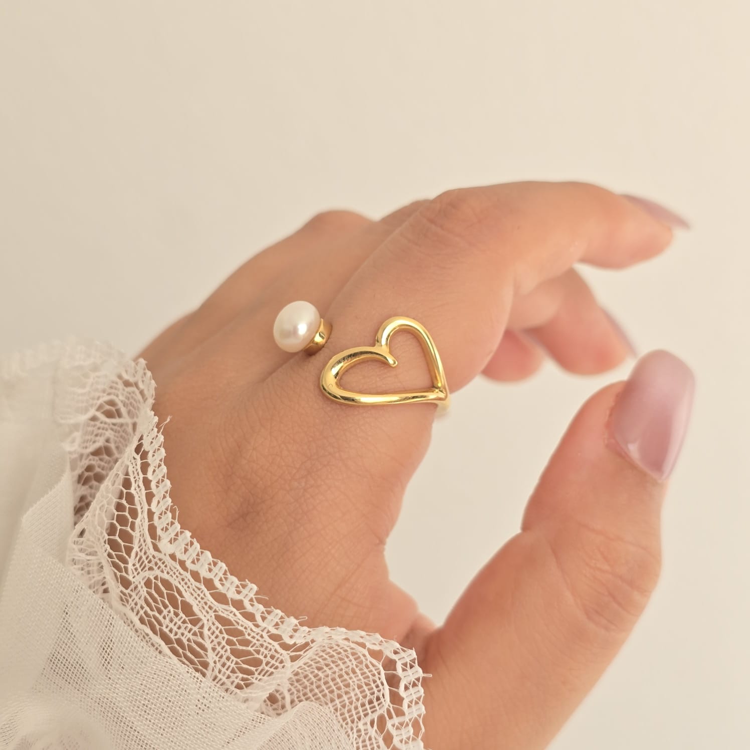 Pearl-Heart Ring