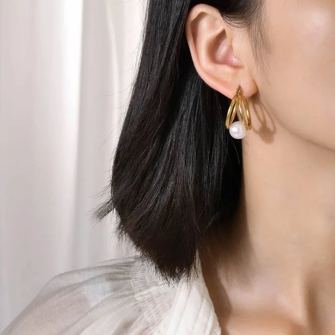 hanged-Pearl Earrings