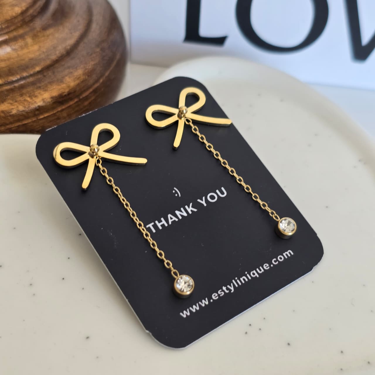 Ribbon-Drop Earrings