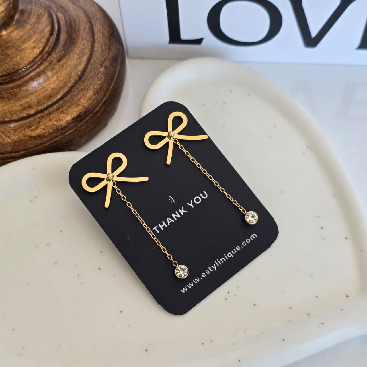 Ribbon-Drop Earrings