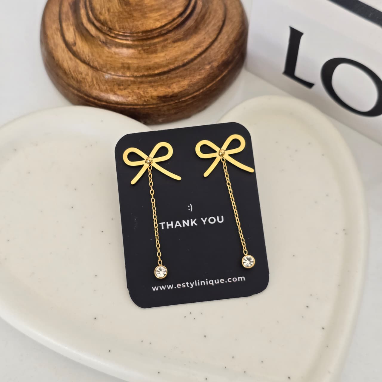 Ribbon-Drop Earrings