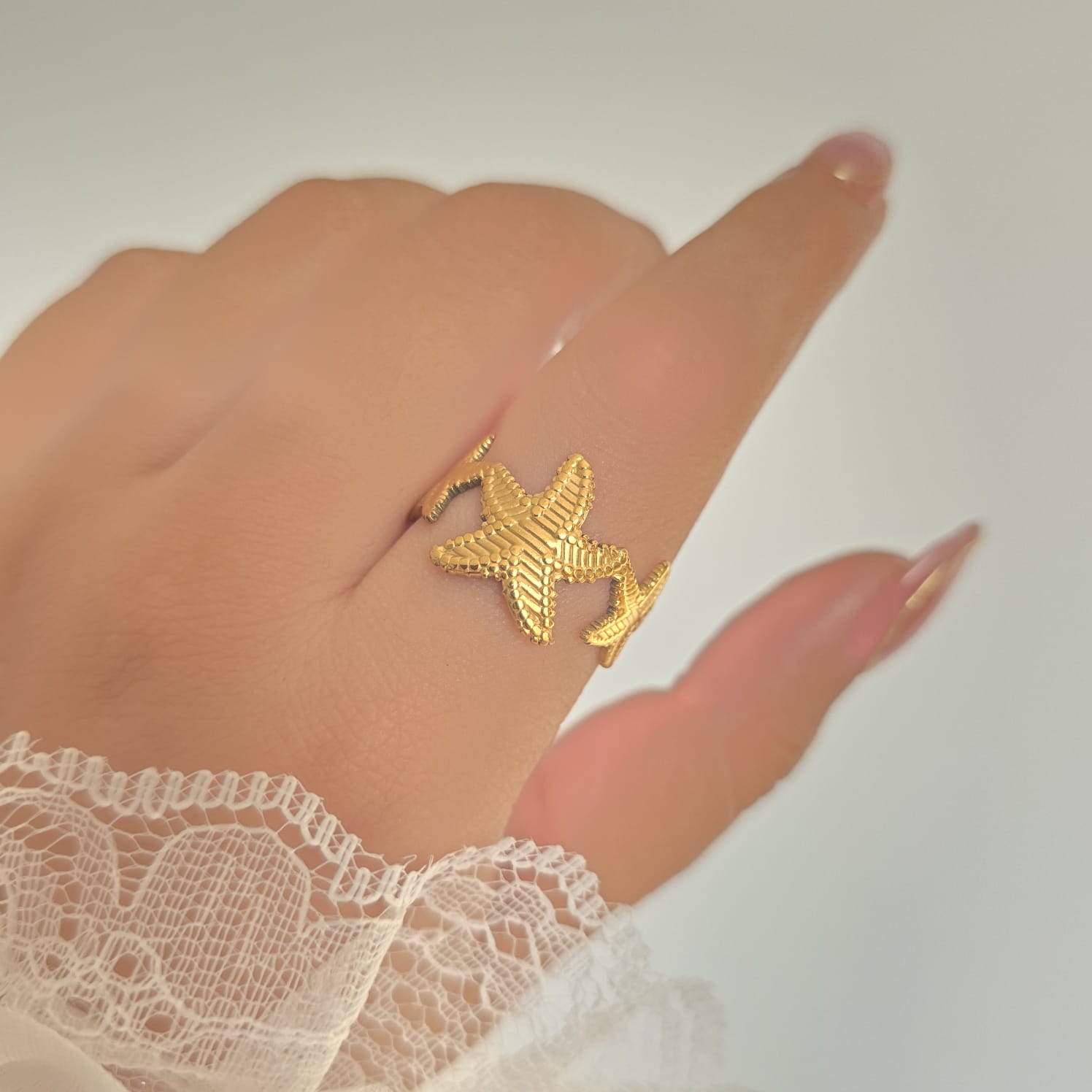 Golden-Starfish Ring