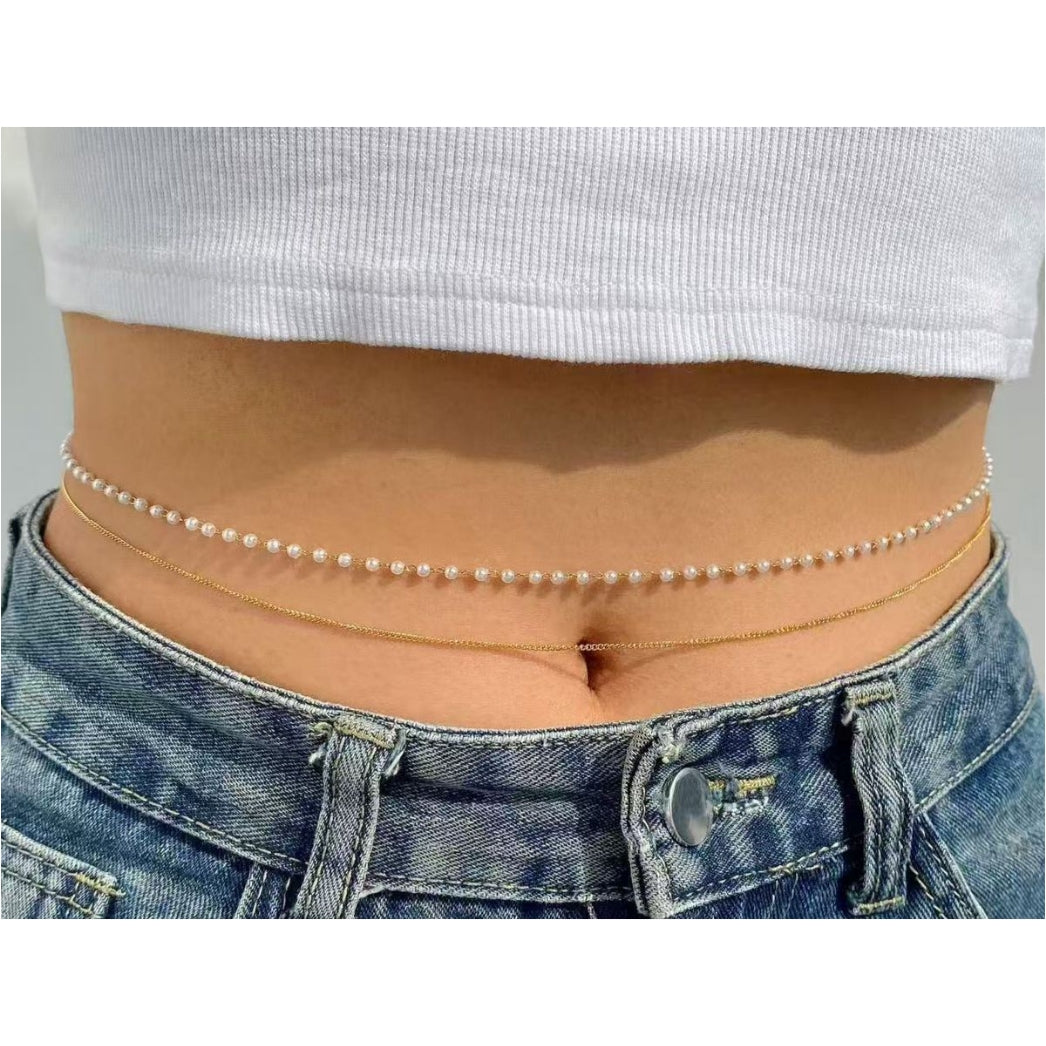 Soleil-Pearl Waist Chain