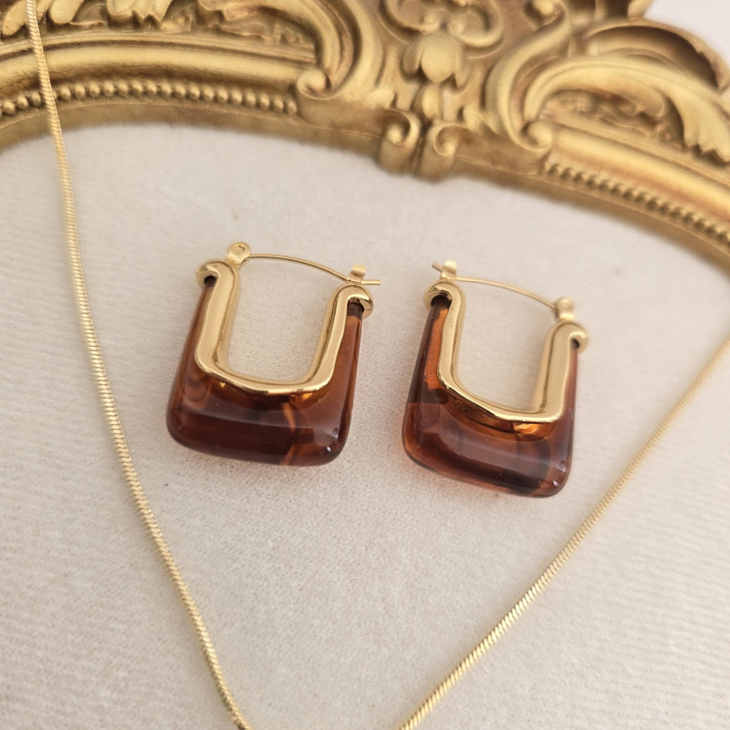 Amber-Gold Earrings