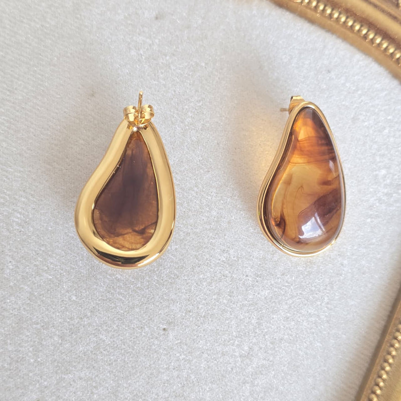 Amber-Stone Earrings